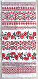 Long Red and Black Poppies Embroidered Design Kitchen Towel 16"x58"