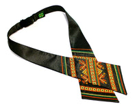 Black Cross Tie - Multicolor Embroidery