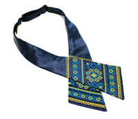 Navy Cross Tie - Blue & Yellow Embroidery