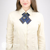 Navy Cross Tie - Blue & Yellow Embroidery